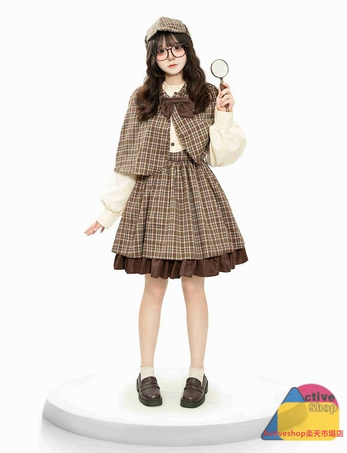 【15%OFFクーポン8/5日まで】楽天3位 ハロウィン コスチューム 仮装 探偵服 4点セット 子供 キッズ 女の子 大人 探偵 親子ペア 面白い 姉妹お揃いコーデ コスプレ衣装 Cosplay パ