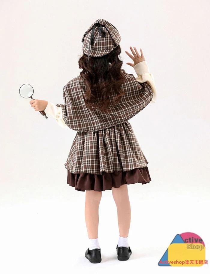 【15%OFFクーポン8/5日まで】楽天3位 ハロウィン コスチューム 仮装 探偵服 4点セット 子供 キッズ 女の子 大人 探偵 親子ペア 面白い 姉妹お揃いコーデ コスプレ衣装 Cosplay パ