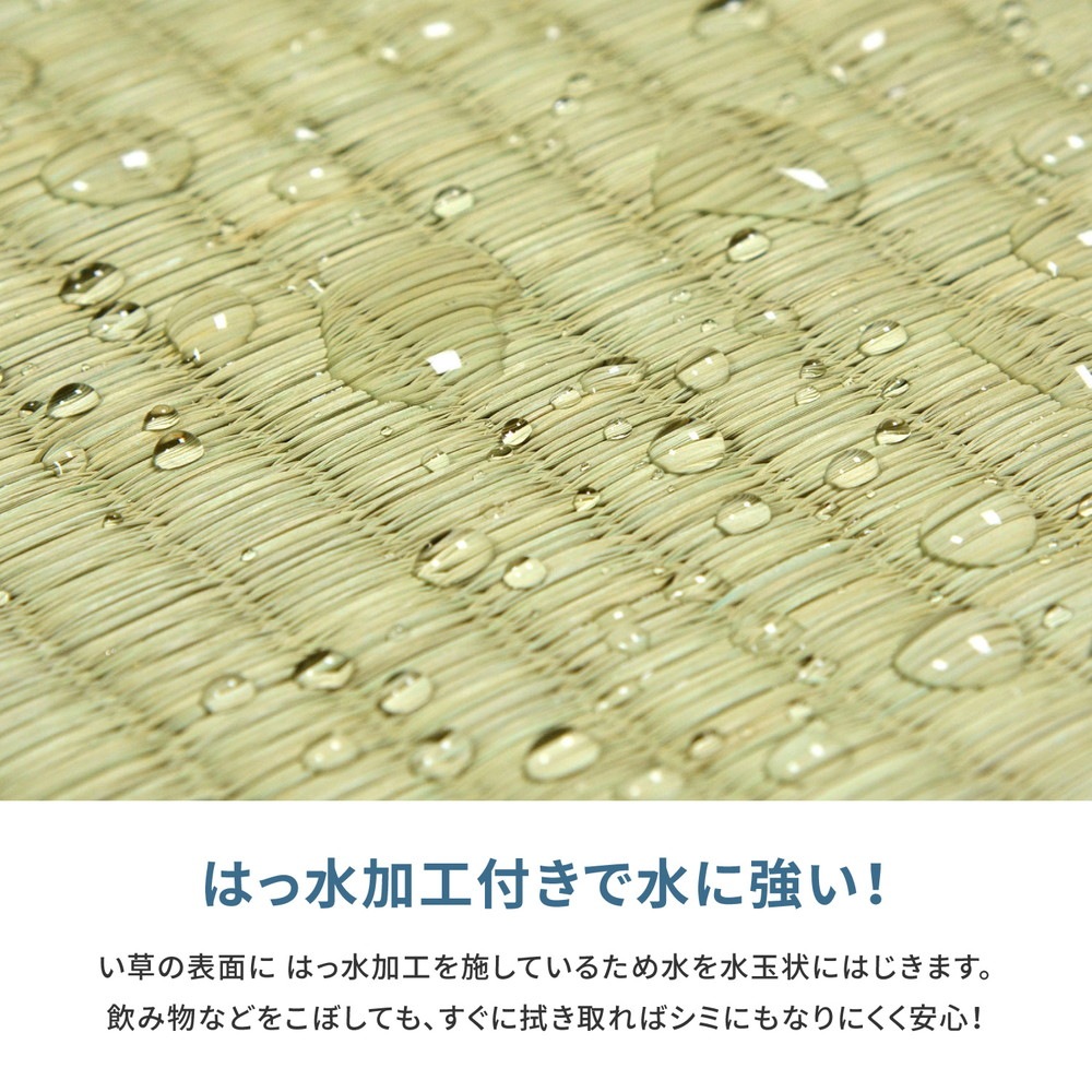 フリーカット裏付き い草カーペット [みすず] 本間 2帖（191x191cm） グリーン