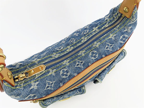 超美品ルイヴィトンモノグラムデニムバギーPMショルダーバッグハンドバッグロングショルダーストラップ付レザーM95049 超美品ルイヴィトンモノグラムデニムバギーPMショルダーバッグハンドバッグロングショルダーストラップ付レザーM95049