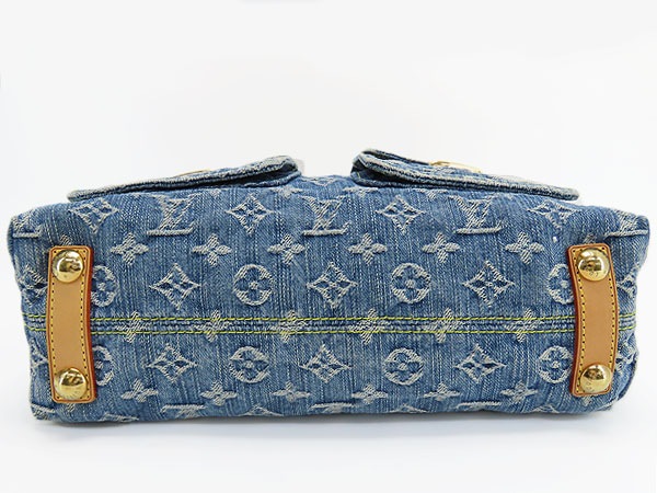 超美品ルイヴィトンモノグラムデニムバギーPMショルダーバッグハンドバッグロングショルダーストラップ付レザーM95049 超美品ルイヴィトンモノグラムデニムバギーPMショルダーバッグハンドバッグロングショルダーストラップ付レザーM95049