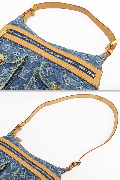 超美品ルイヴィトンモノグラムデニムバギーPMショルダーバッグハンドバッグロングショルダーストラップ付レザーM95049 超美品ルイヴィトンモノグラムデニムバギーPMショルダーバッグハンドバッグロングショルダーストラップ付レザーM95049