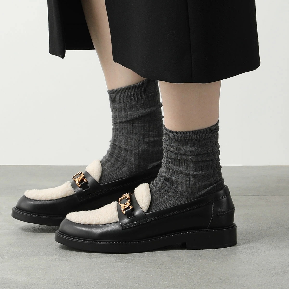 TODS トッズ ローファー T TIMELESS Tタイムレス XXW59C0HN3099A レディース ボア ムートン レザー シューズ 靴 1193/NE