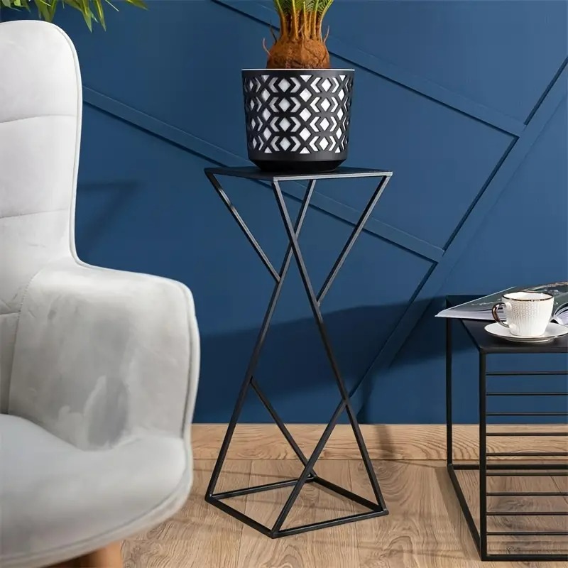 プラントスタンド 幾何学的 金属製 2カラー展開 ゴールド ブラック ラグジュアリー モダン お洒落 シンプル 観葉植物 グリーン 4-7