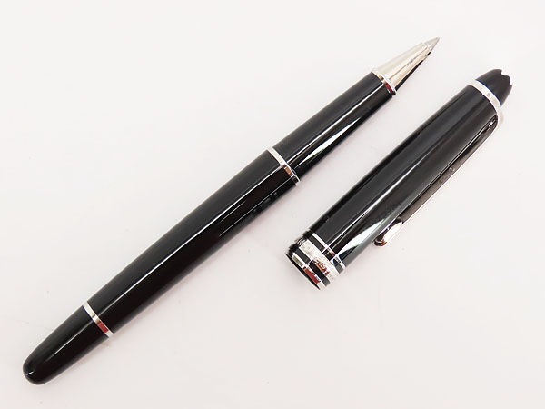 美品モンブランマイスターシュテュックプラチナラインクラシックローラーボールペンP163ブラックシルバー金具1324452865