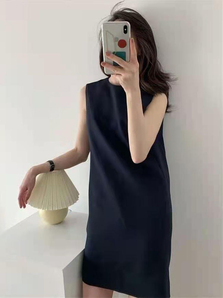 ワンピース チュニック ミニ ミニ丈 ショート ショート丈 袖なし ノースリーブ タイト ストレート かわいい 大人可愛い きれいめ シンプル カジュアル 上品 おしゃれ お洒落 かっこいい 大人女子
