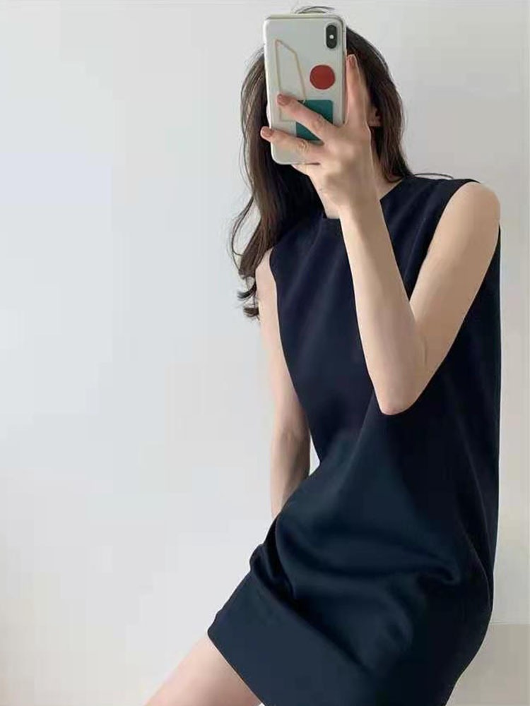 ワンピース チュニック ミニ ミニ丈 ショート ショート丈 袖なし ノースリーブ タイト ストレート かわいい 大人可愛い きれいめ シンプル カジュアル 上品 おしゃれ お洒落 かっこいい 大人女子