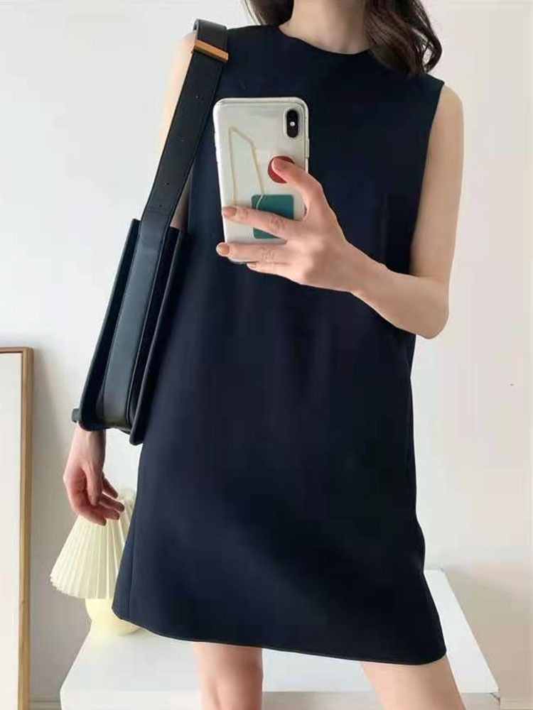 ワンピース チュニック ミニ ミニ丈 ショート ショート丈 袖なし ノースリーブ タイト ストレート かわいい 大人可愛い きれいめ シンプル カジュアル 上品 おしゃれ お洒落 かっこいい 大人女子