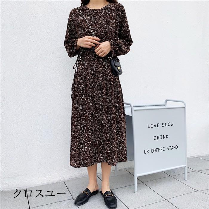 ロングワンピース ワンピース レディース 長袖 花柄 膝丈 大きいサイズ 春夏 春 30代 40代 通勤 コーデ