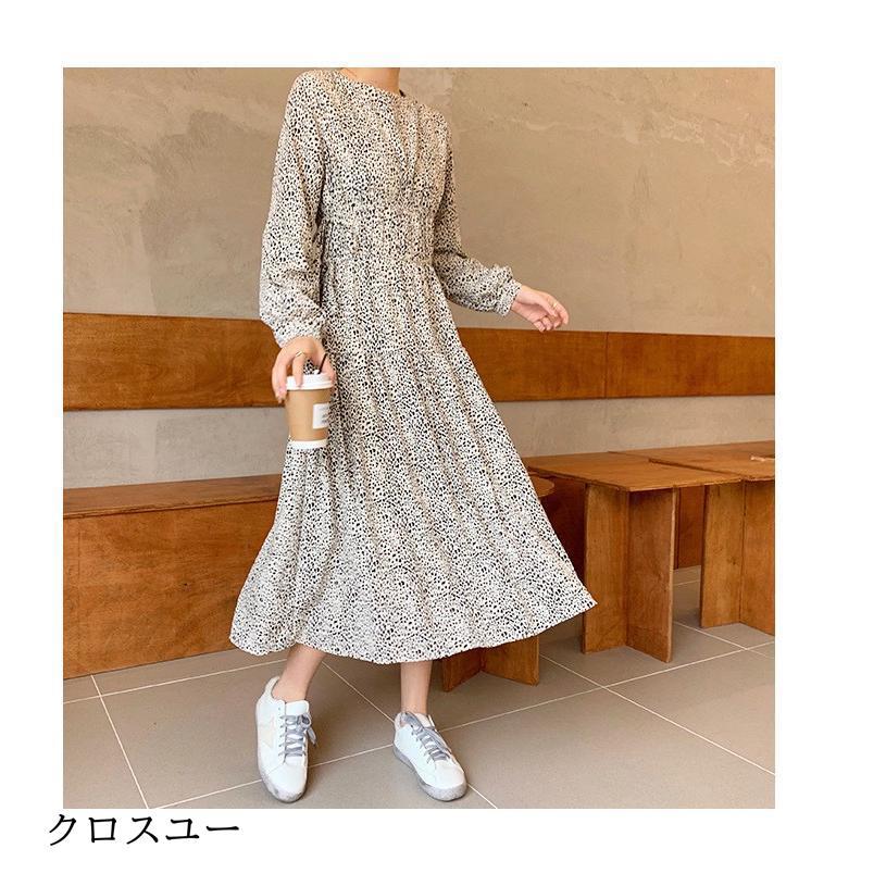 ロングワンピース ワンピース レディース 長袖 花柄 膝丈 大きいサイズ 春夏 春 30代 40代 通勤 コーデ