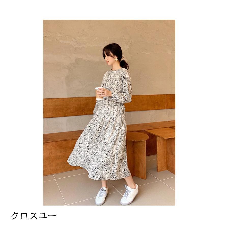ロングワンピース ワンピース レディース 長袖 花柄 膝丈 大きいサイズ 春夏 春 30代 40代 通勤 コーデ