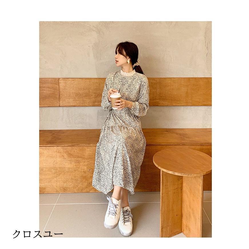ロングワンピース ワンピース レディース 長袖 花柄 膝丈 大きいサイズ 春夏 春 30代 40代 通勤 コーデ