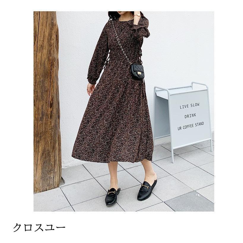 ロングワンピース ワンピース レディース 長袖 花柄 膝丈 大きいサイズ 春夏 春 30代 40代 通勤 コーデ