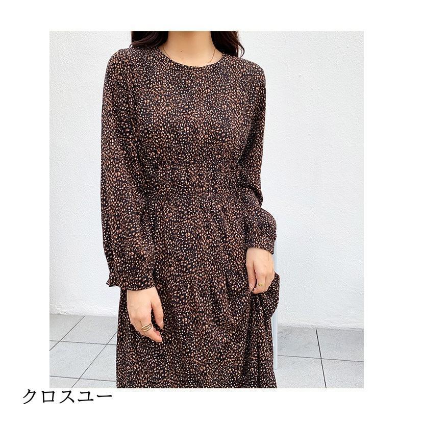 ロングワンピース ワンピース レディース 長袖 花柄 膝丈 大きいサイズ 春夏 春 30代 40代 通勤 コーデ