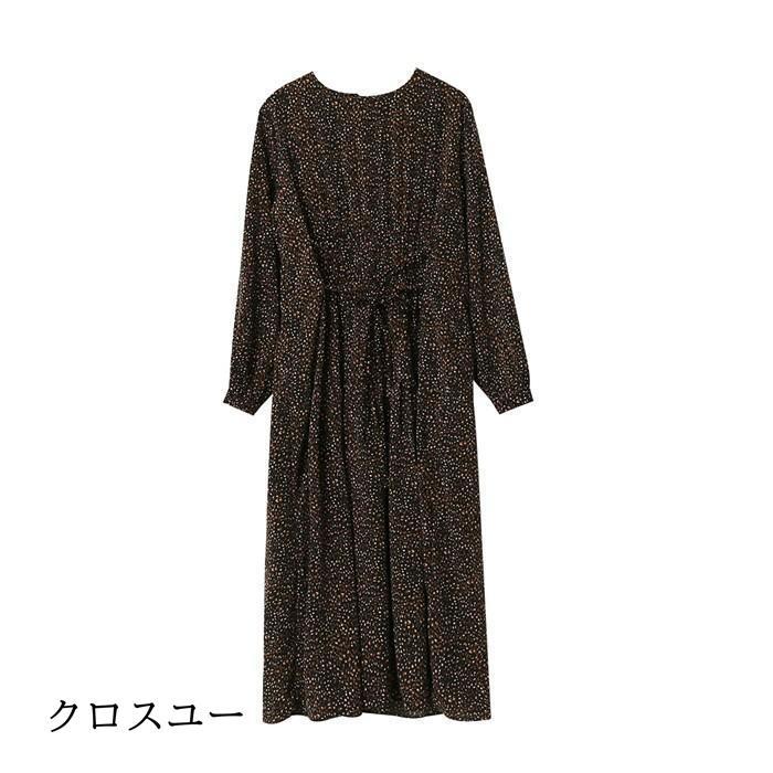 ロングワンピース ワンピース レディース 長袖 花柄 膝丈 大きいサイズ 春夏 春 30代 40代 通勤 コーデ