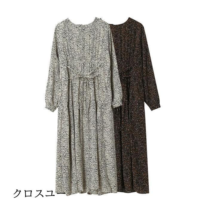 ロングワンピース ワンピース レディース 長袖 花柄 膝丈 大きいサイズ 春夏 春 30代 40代 通勤 コーデ