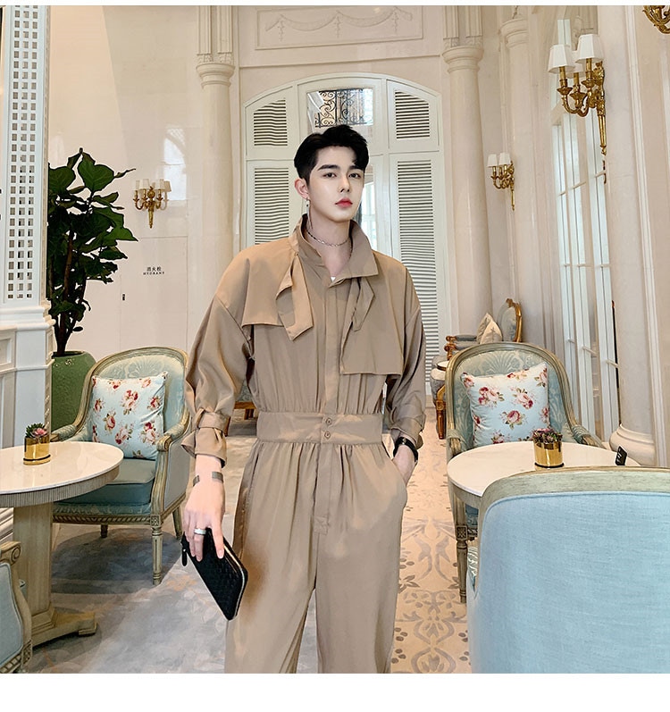 [55555SHOP] メンズ ファッション オーバーオール　オールインワン パンツ ハンサム ゆったり パンツ ハレムパンツ 九分丈 春夏物 新作