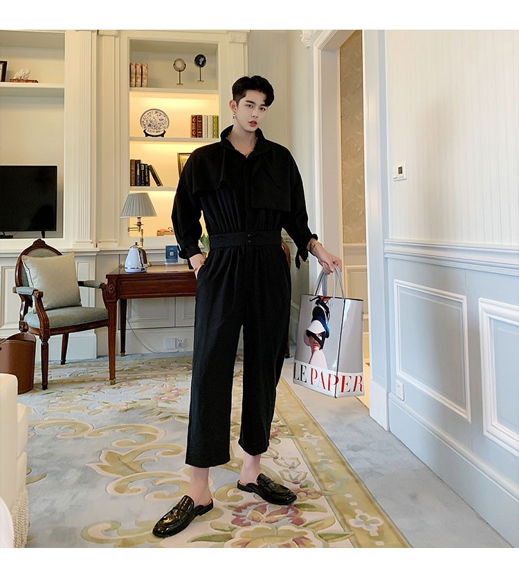 [55555SHOP] メンズ ファッション オーバーオール　オールインワン パンツ ハンサム ゆったり パンツ ハレムパンツ 九分丈 春夏物 新作