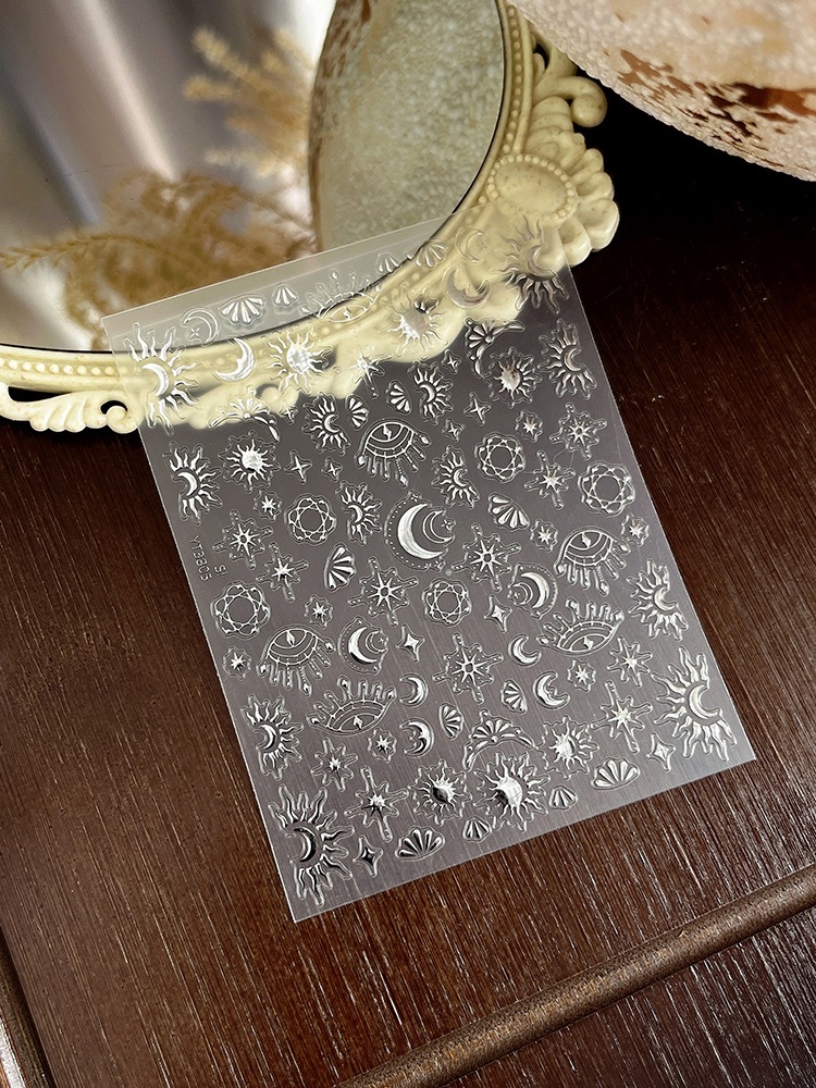 【1点ご購入 で10点プレゼントいたします】金銀星ネイルシール洗練されたミニチェック柄バックテープネイルアートシール