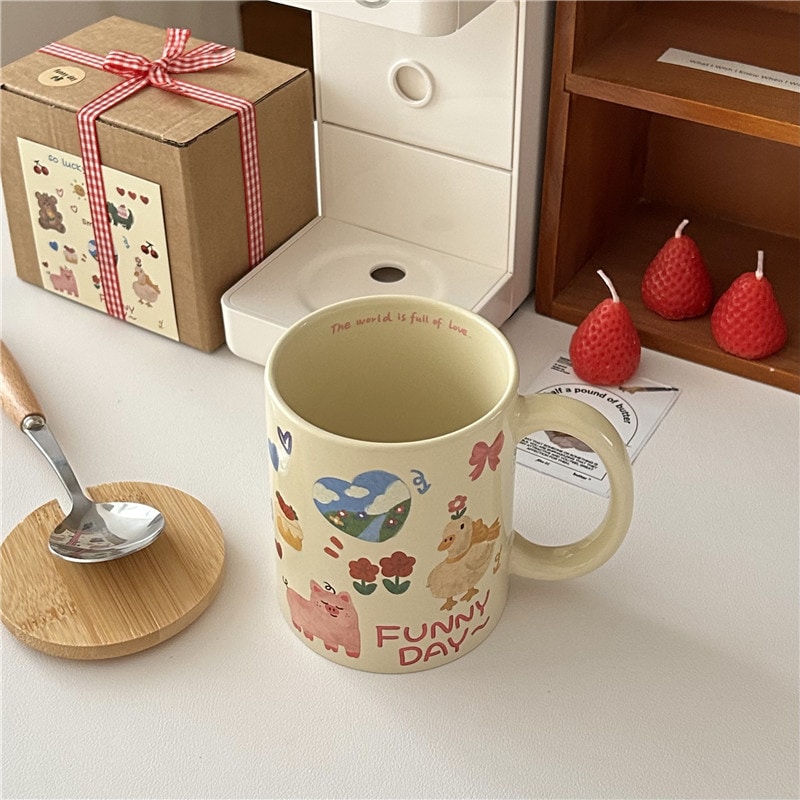 【20点セット】【送料無料】insかわいい子供向けキャラクター落書き陶磁器カップ朝食カップコーヒーカップ大容量マグカップギフトボックス入り 【20点セット】【送料無料】insかわいい子供向けキャラクター落書き陶磁器カップ朝食カップコーヒーカップ大容量マグカップギフトボックス入り