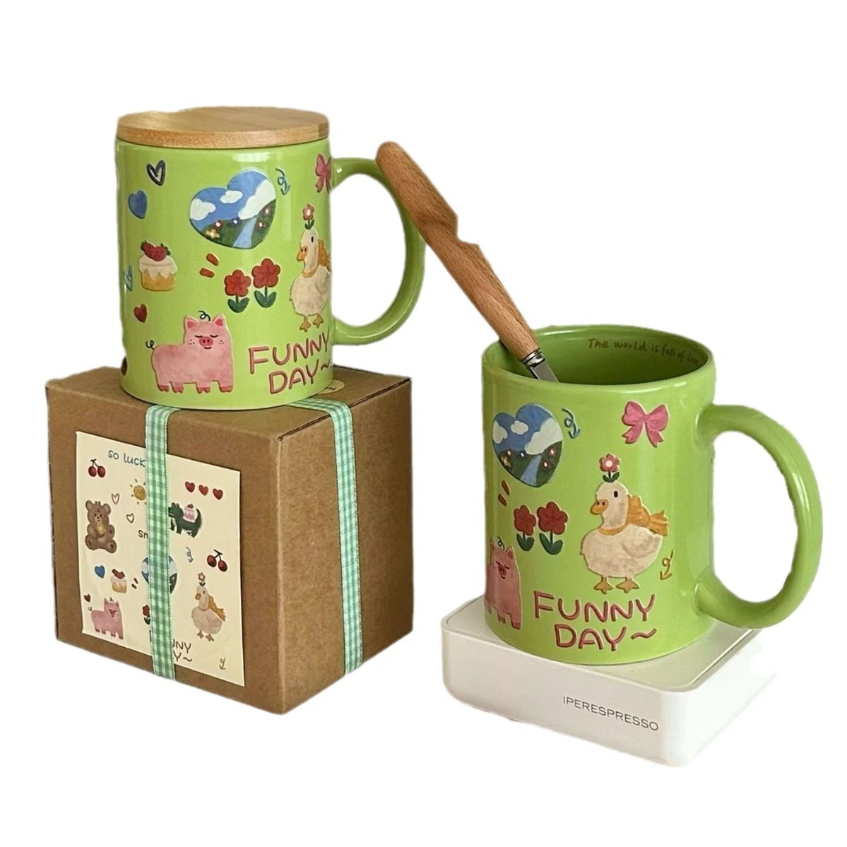 【20点セット】【送料無料】insかわいい子供向けキャラクター落書き陶磁器カップ朝食カップコーヒーカップ大容量マグカップギフトボックス入り 【20点セット】【送料無料】insかわいい子供向けキャラクター落書き陶磁器カップ朝食カップコーヒーカップ大容量マグカップギフトボックス入り
