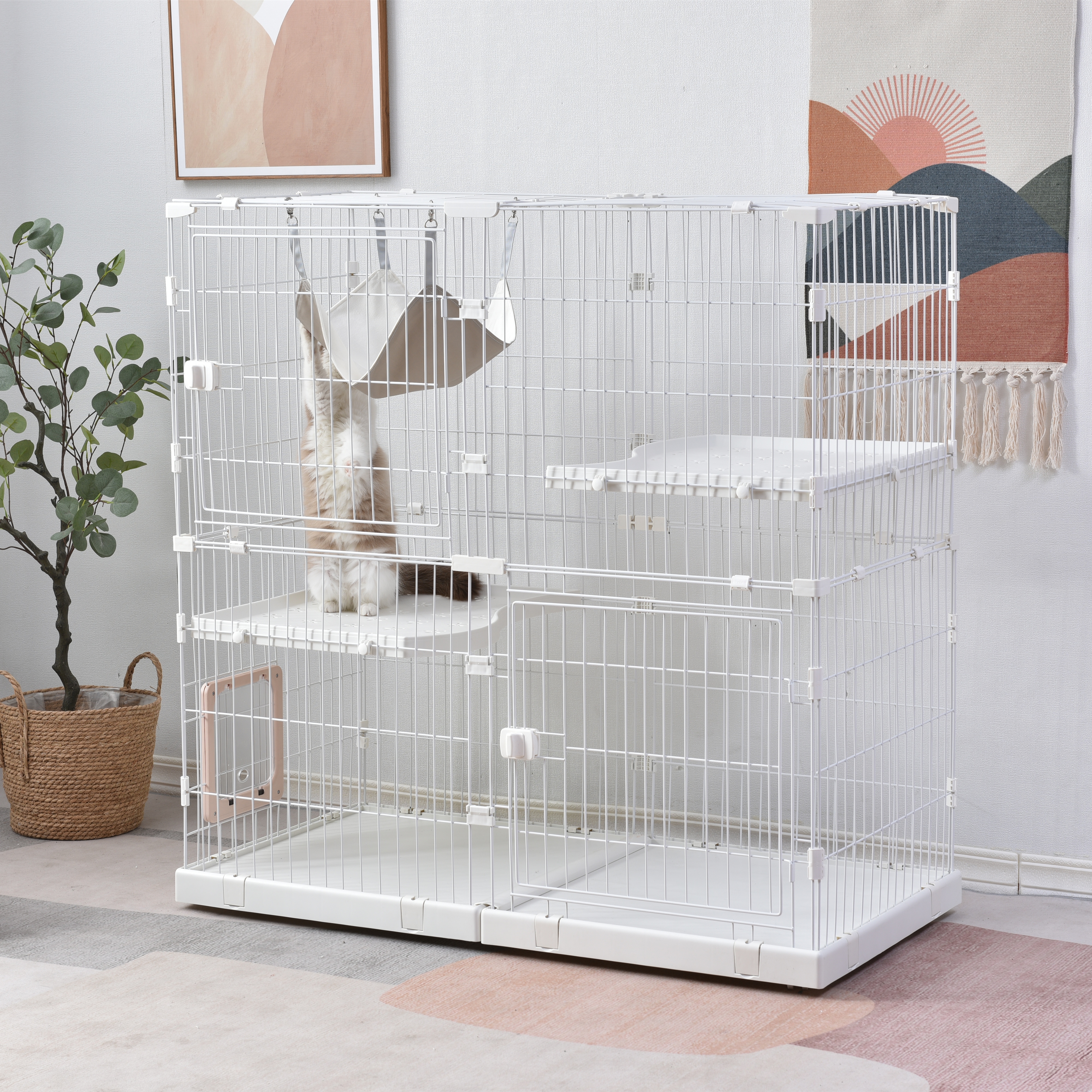 【大好評!最安値挑戦!】猫 ケージ キャットケージ 2段 幅広設計 自由組み合わせ 猫ドア付き ハンモック付き 大型 猫ゲージ 高級感 おしゃれ キャットハウス ネコ ハウス 多段 留守番 保護 脱走 【大好評!最安値挑戦!】猫 ケージ キャットケージ 2段 幅広設計 自由組み合わせ 猫ドア付き ハンモック付き 大型 猫ゲージ 高級感 おしゃれ キャットハウス ネコ ハウス 多段 留守番 保護 脱走