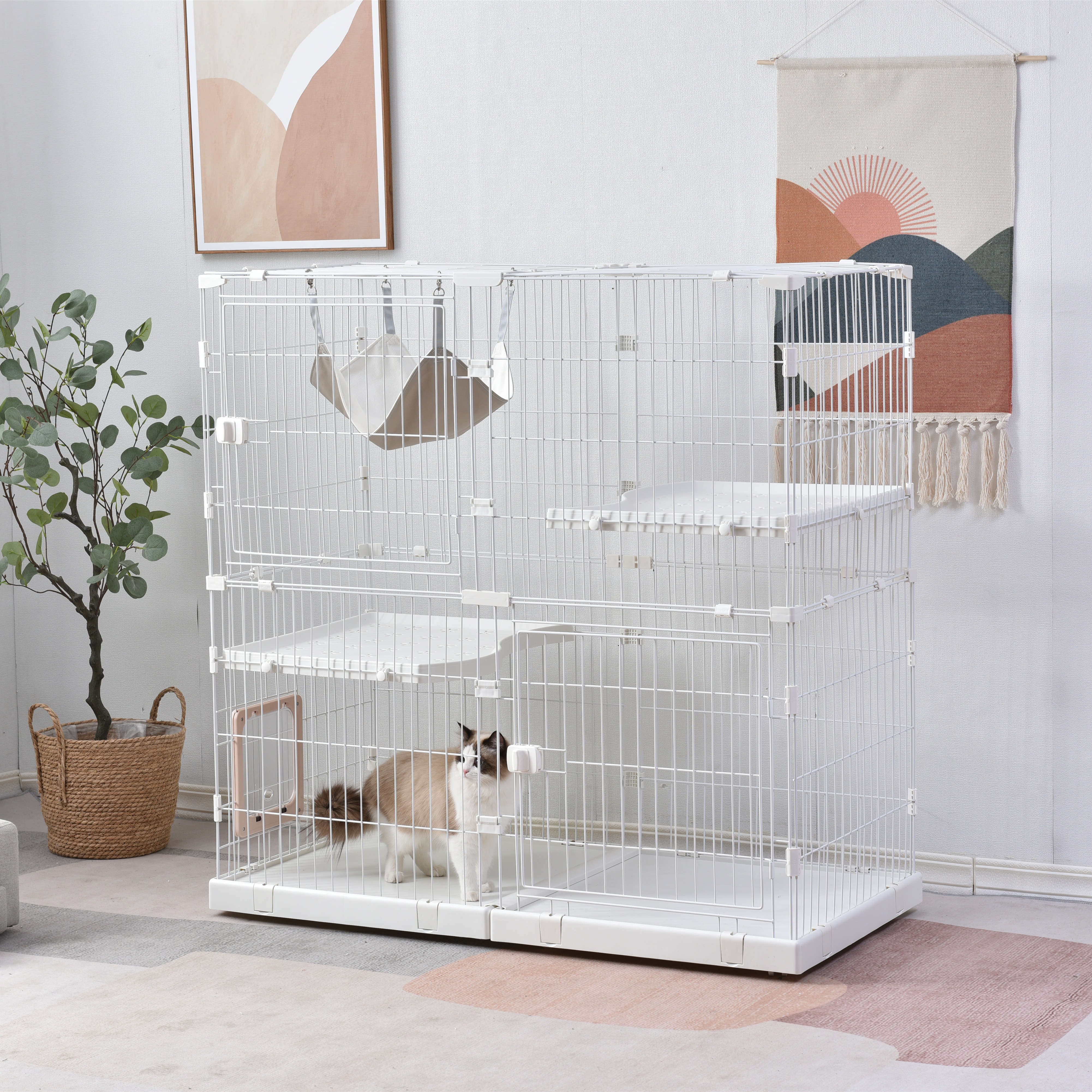 【大好評!最安値挑戦!】猫 ケージ キャットケージ 2段 幅広設計 自由組み合わせ 猫ドア付き ハンモック付き 大型 猫ゲージ 高級感 おしゃれ キャットハウス ネコ ハウス 多段 留守番 保護 脱走 【大好評!最安値挑戦!】猫 ケージ キャットケージ 2段 幅広設計 自由組み合わせ 猫ドア付き ハンモック付き 大型 猫ゲージ 高級感 おしゃれ キャットハウス ネコ ハウス 多段 留守番 保護 脱走