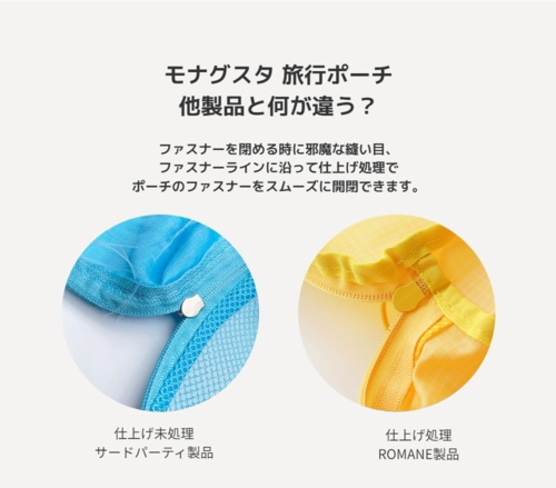 ROMANE 公式取扱店 MonagustA 旅行ポーチ セット 収納ポーチ パッキングポーチ