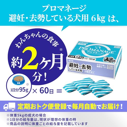 【Amazon.co.jp限定】 プロマネージ (PROMANAGE) ドッグフード 成犬用 避妊去勢している犬用 チキン 6kg(600g10袋) 【大容量】【ダイエット】【小分けタイプ】