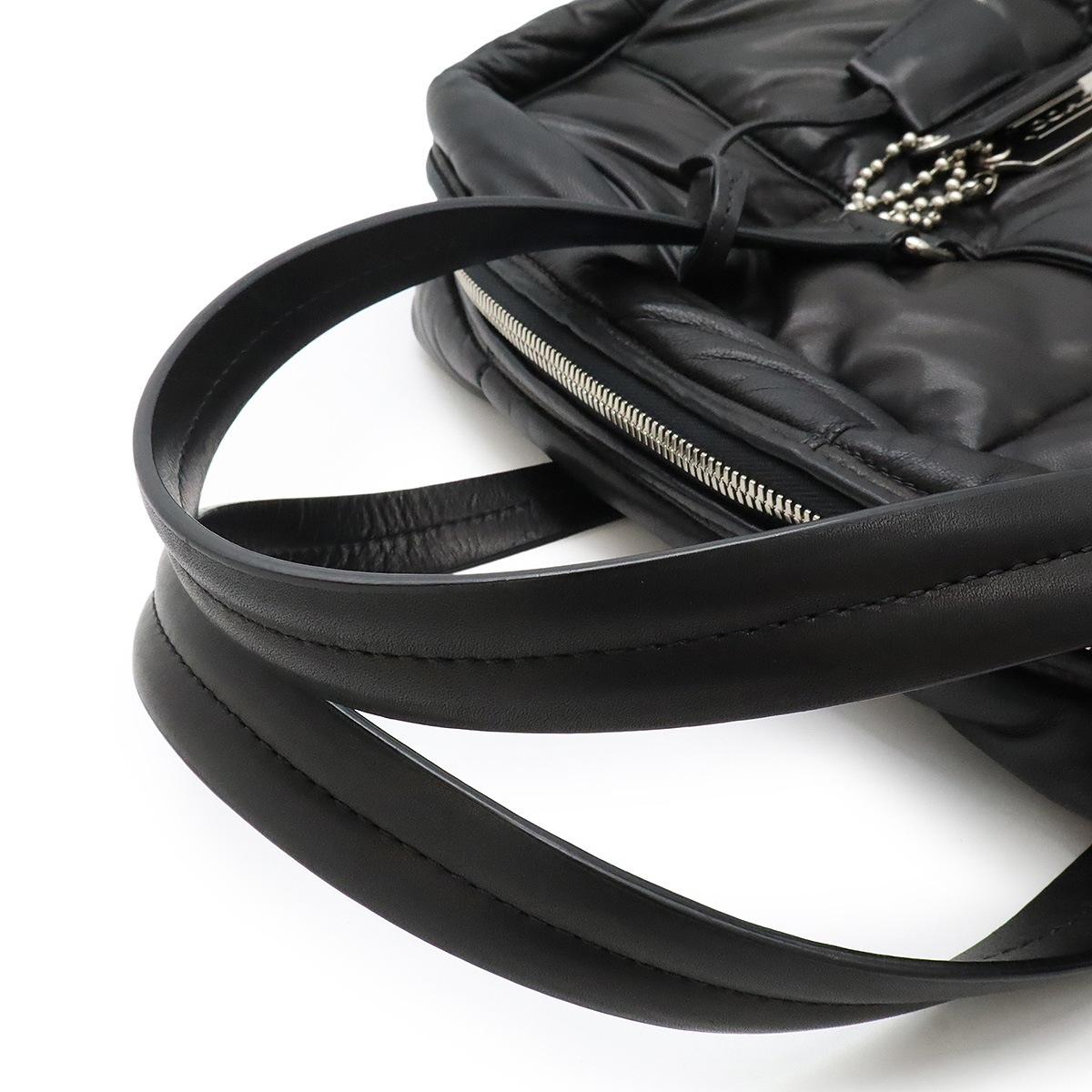 ボストンバッグ ラージバッグ トラベルバッグ 旅行カバン 2WAY ショルダーバッグ キルティング ナッパレザー ブラック 黒 7713