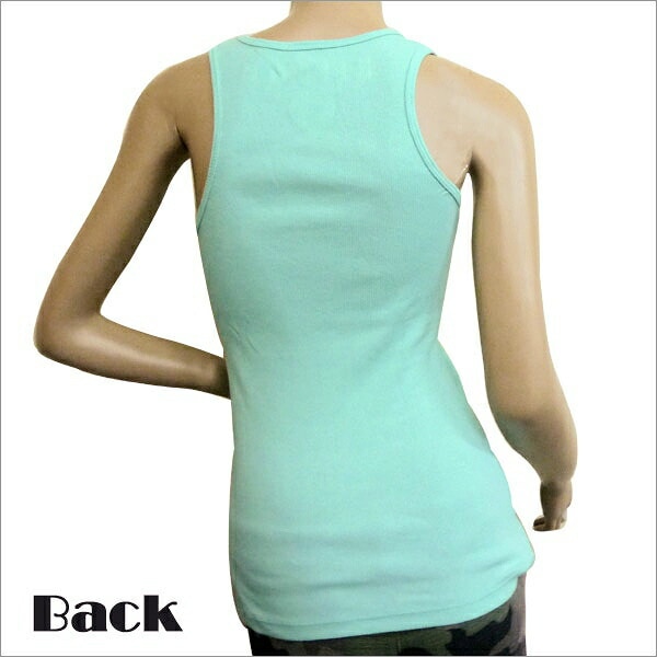 アイスクリーム ラメプリント タンクトップ　リブ素材　レディース