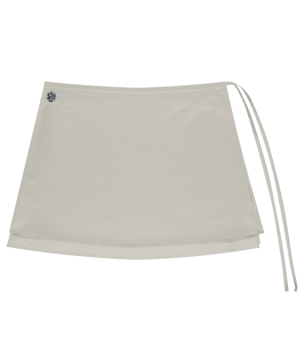 【COYSEIO】 038 SATIN WRAP SKIRT : SILVER