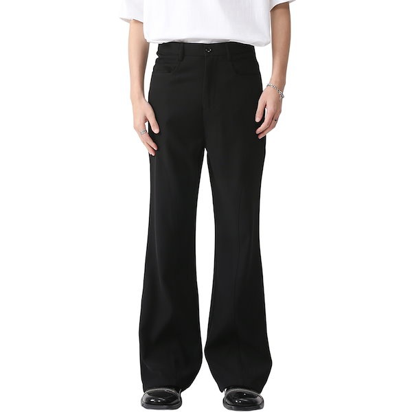 Qoo10] メンズ ワイドフレアパンツ ロングパンツ