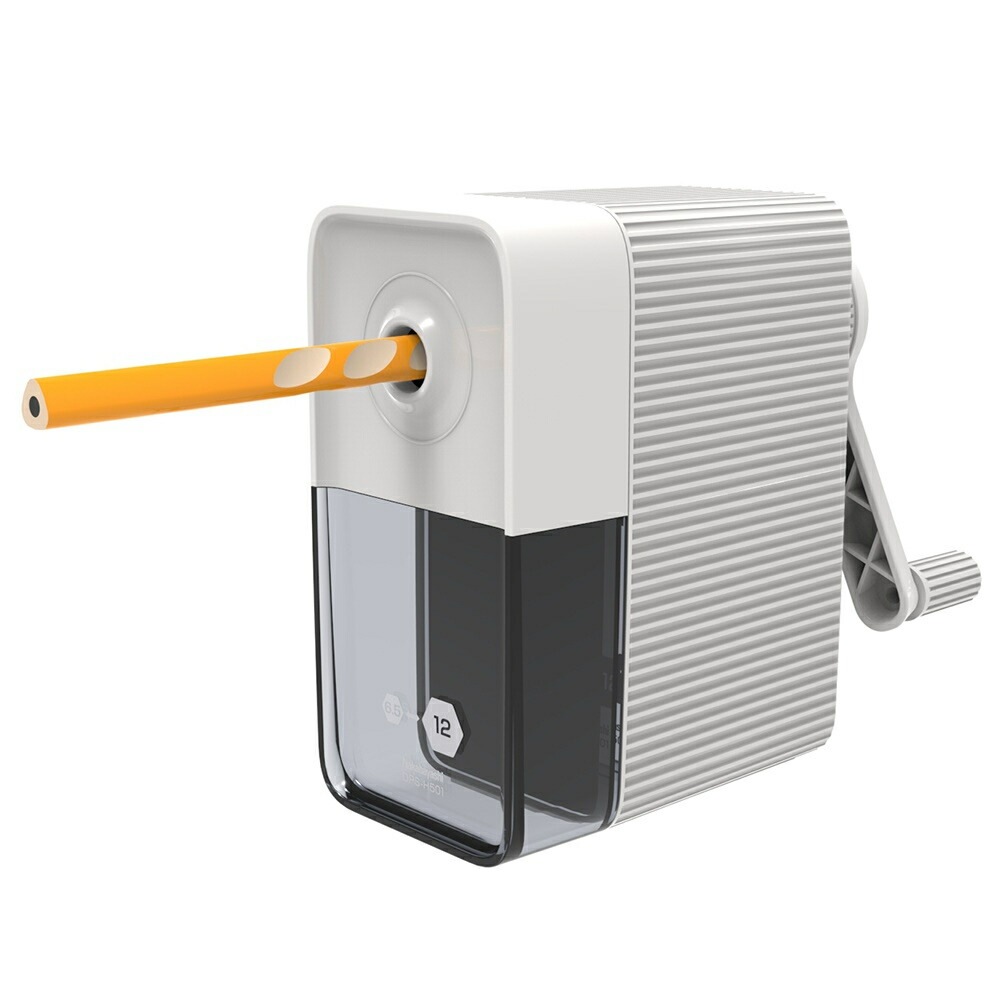 （まとめ買い）太い鉛筆も削れる手動鉛筆削り ホワイト DPS-H501WH [x3]