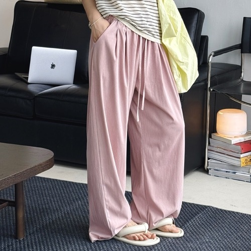 [3色]ソフトテンセルドローストリングルーズパンツ