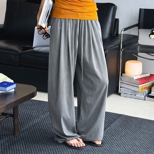 [3色]ソフトテンセルドローストリングルーズパンツ