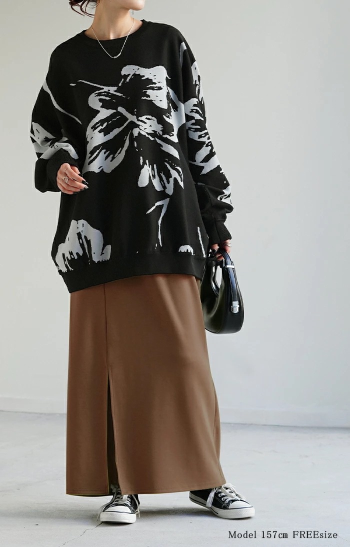 ニット 花柄 スポンジニット 体型カバーレディース プルオーバー セーター トレーナー トップス 軽い スポンジ 長袖 丸首 ライトニット レイヤード モチーフ チュニック お尻が隠れる ゆったり 長 ニット 花柄 スポンジニット 体型カバーレディース プルオーバー セーター トレーナー トップス 軽い スポンジ 長袖 丸首 ライトニット レイヤード モチーフ チュニック お尻が隠れる ゆったり 長