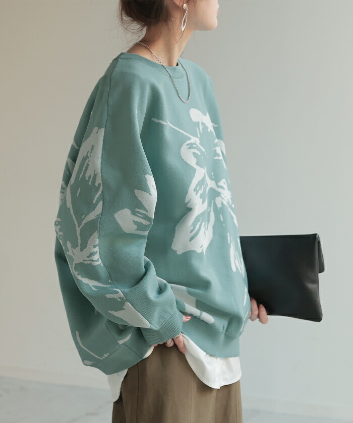 ニット 花柄 スポンジニット 体型カバーレディース プルオーバー セーター トレーナー トップス 軽い スポンジ 長袖 丸首 ライトニット レイヤード モチーフ チュニック お尻が隠れる ゆったり 長 ニット 花柄 スポンジニット 体型カバーレディース プルオーバー セーター トレーナー トップス 軽い スポンジ 長袖 丸首 ライトニット レイヤード モチーフ チュニック お尻が隠れる ゆったり 長