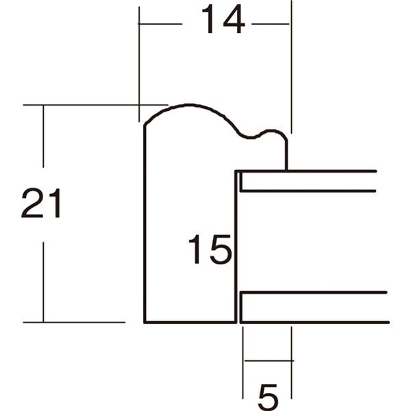 ナチュラル仕様 額縁/フレーム (横長型 400×250 ブルー) 吊金具付き 木製