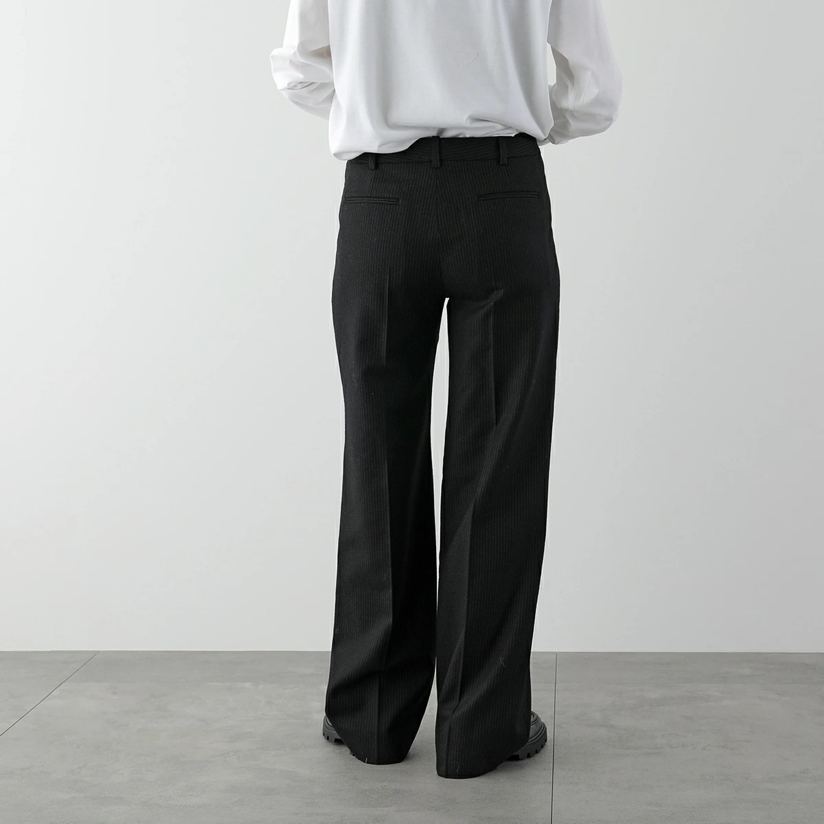 THE ROW ザ・ロウ パンツ BANEW PANT 7368 W2639 レディース テーラードパンツ ストライプ ローライズ バージンウール BME