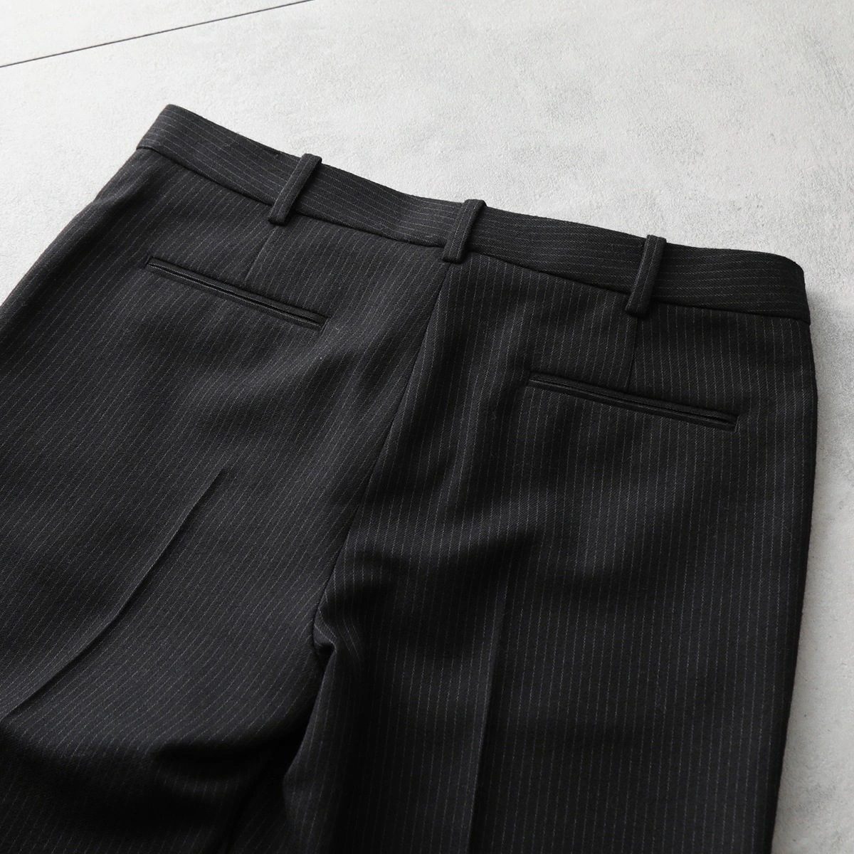 THE ROW ザ・ロウ パンツ BANEW PANT 7368 W2639 レディース テーラードパンツ ストライプ ローライズ バージンウール BME