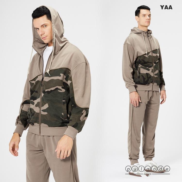 スウェット上下セット メンズ ジップパーカー+ジョガーパンツ スポーツウェア セットアップ スエット 迷彩 大きいサイズ 2024 秋