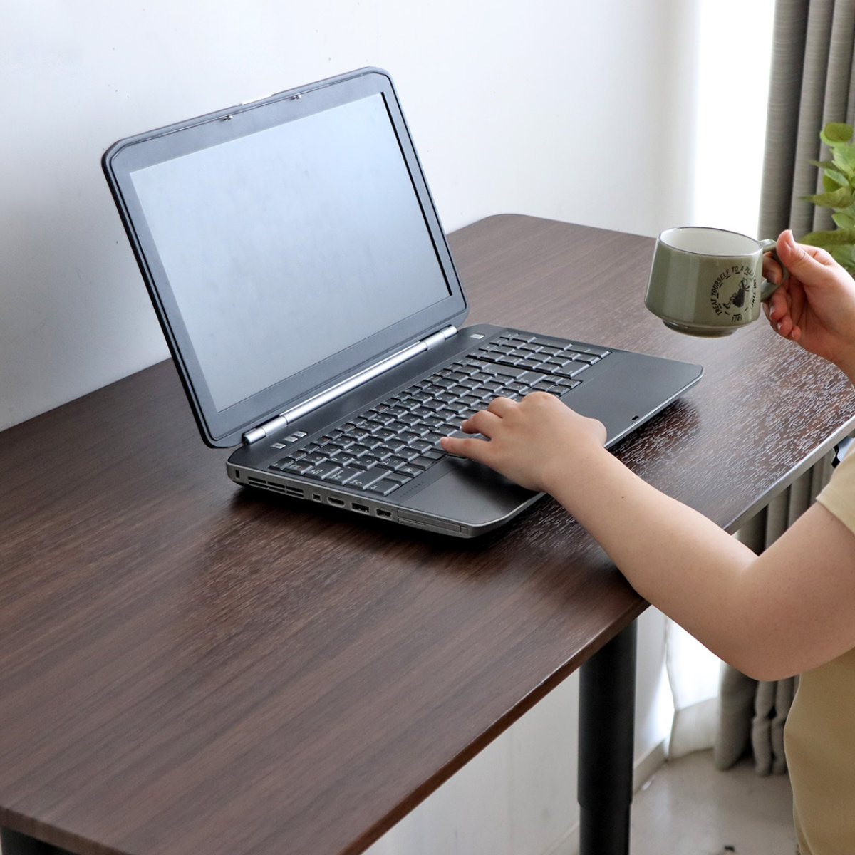 スタンディングデスク 幅120cm 高さ調節 ディアナ キャスター 昇降 デスク 机 立ち机 上下昇降式 テレワーク パソコン アジャスター キャスター付き 木目調