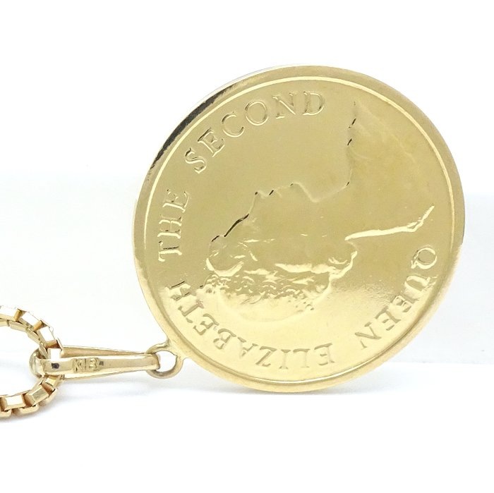 コインモチーフ ペンダント ネックレス K18YG イエローゴールド/75174【中古】