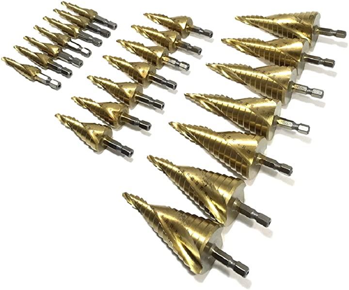 スパイラル ステップ ドリル チタン コーティング 21本 セット 六角軸 キノコ タケノコ 穴あけ DIY工具 カスタムパーツ(ソフト シルバー 5枚 花びら 花型 梅の花) スパイラル ステップ ドリル チタン コーティング 21本 セット 六角軸 キノコ タケノコ 穴あけ DIY工具 カスタムパーツ(ソフト シルバー 5枚 花びら 花型 梅の花)