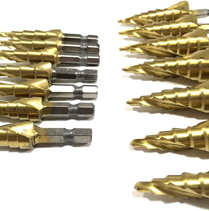 スパイラル ステップ ドリル チタン コーティング 21本 セット 六角軸 キノコ タケノコ 穴あけ DIY工具 カスタムパーツ(ソフト シルバー 5枚 花びら 花型 梅の花) スパイラル ステップ ドリル チタン コーティング 21本 セット 六角軸 キノコ タケノコ 穴あけ DIY工具 カスタムパーツ(ソフト シルバー 5枚 花びら 花型 梅の花)