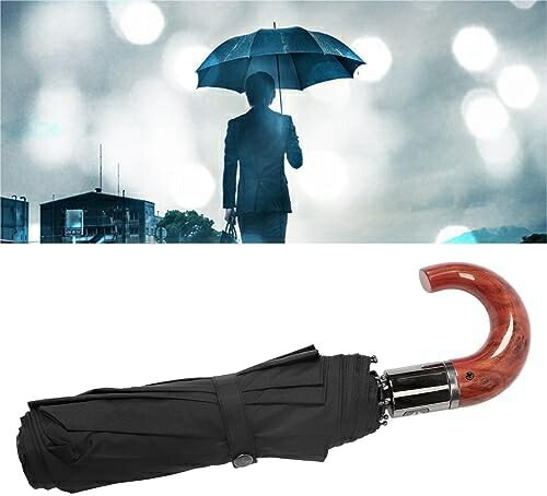 10本骨 折りたたみ傘 UVカット 自動開閉 自動開閉 防風傘 湾曲した木製 ハンドル付き メンズ レディース 10本骨 折りたたみ傘 UVカット 自動開閉 自動開閉 防風傘 湾曲した木製 ハンドル付き メンズ レディース