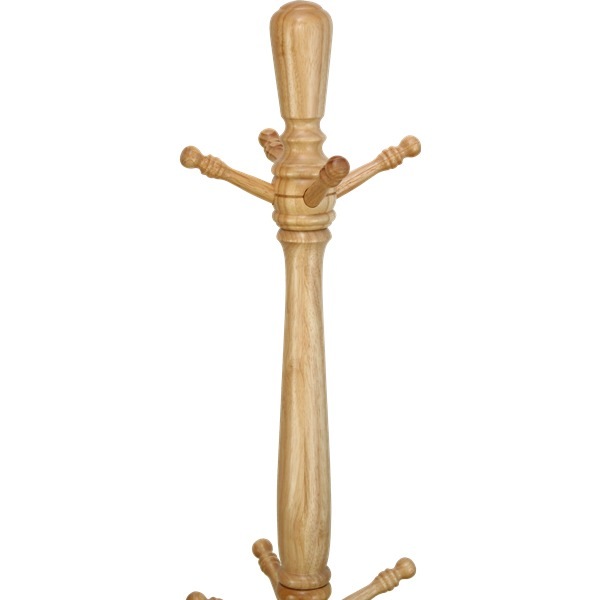 極太 ポールスタンド コートハンガー 約幅39.5×奥行39.5×高さ175cm ナチュラル 木製 組立品 ベッドルーム 寝室 玄関