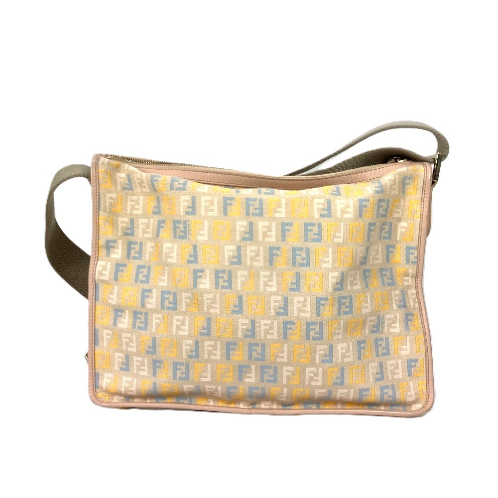 ショルダーバッグ ズッカ ロゴ カバン 斜め掛け チャーム付き レザー/キャンバス マルチカラー ショルダーバッグ ズッカ ロゴ カバン 斜め掛け チャーム付き レザー/キャンバス マルチカラー