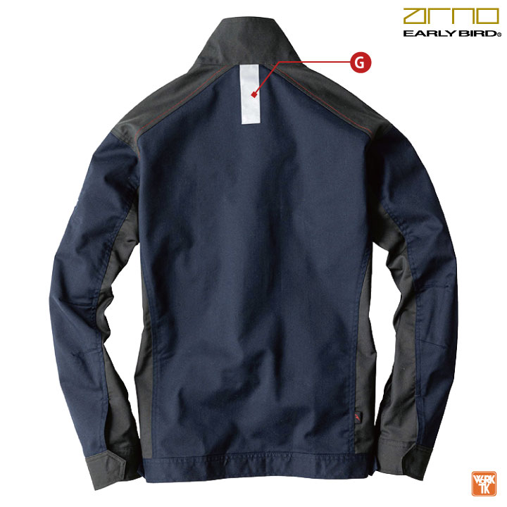 作業着 ストレッチ ジャケット 長袖 春夏 秋冬 ブルゾン ジャンパー メンズ レディース クラボウ 国産素材 仕事服 おしゃれ かっこいい 大きいサイズ 3S /bb-eba186